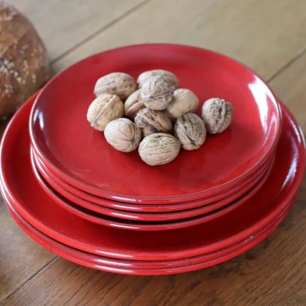 Maison Jean-Vier Assiette plate Rouge