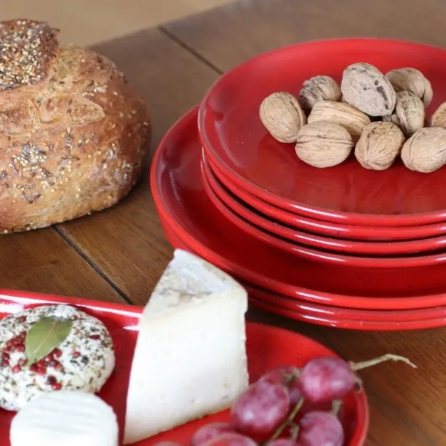 Maison Jean-Vier Assiette plate Rouge