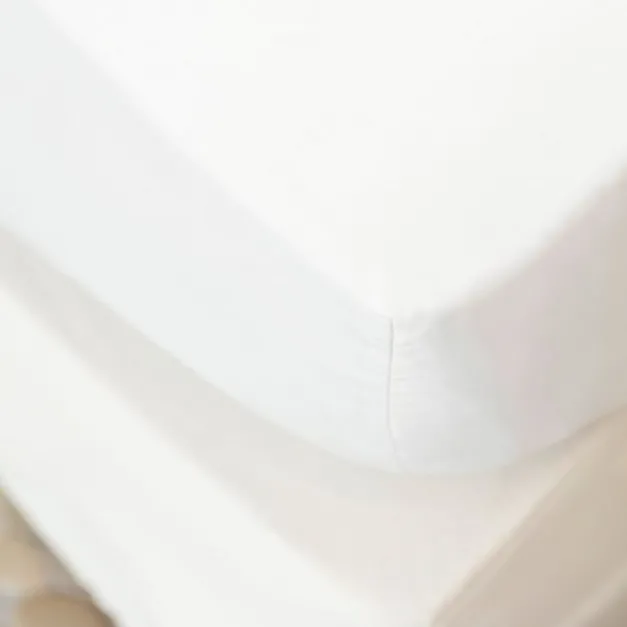 Maison Jean-Vier Drap housse blanc en satin de coton