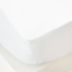 Maison Jean-Vier Drap housse blanc en satin de coton