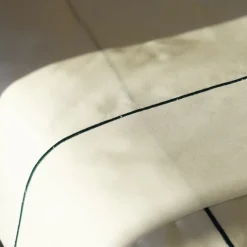 Maison Jean-Vier Housse de couette satin de coton broderie vert foncé