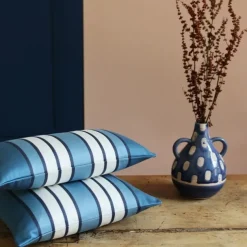 Maison Jean-Vier Housse de coussin Bleu