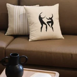 Maison Jean-Vier Housse de coussin Noir