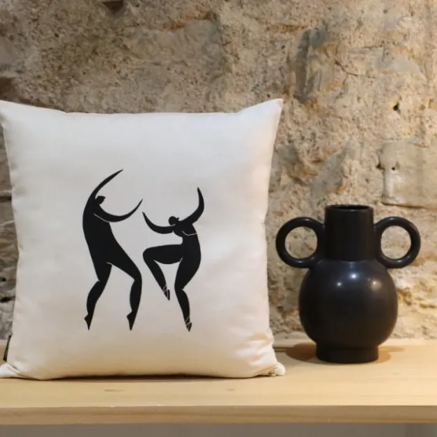 Maison Jean-Vier Housse de coussin Noir