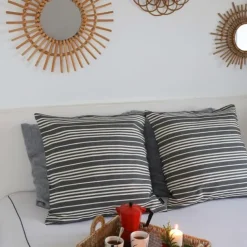 Maison Jean-Vier Housse de coussin Noir