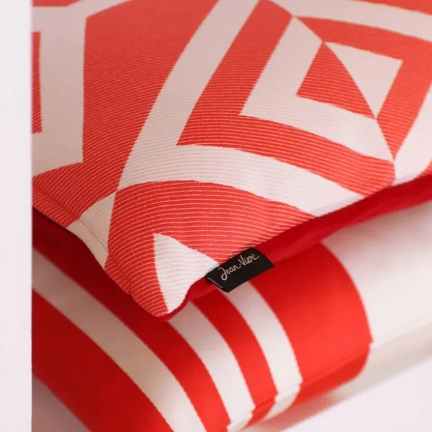 Maison Jean-Vier Housse de coussin Rouge