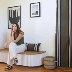 Maison Jean-Vier Housse de coussin Vert