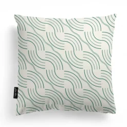 Maison Jean-Vier Housse de coussin vert canard en Jacquard