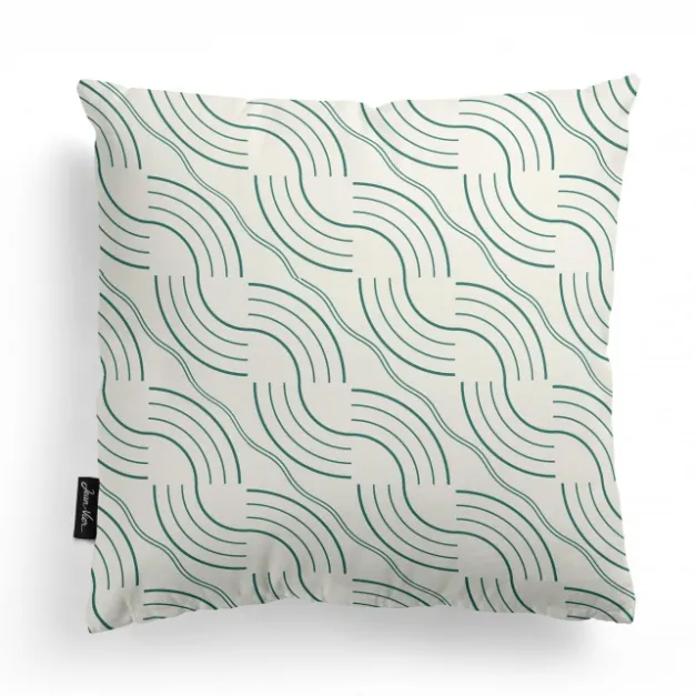 Maison Jean-Vier Housse de coussin vert canard en Jacquard