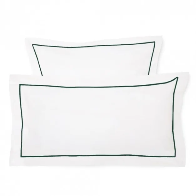 Maison Jean-Vier Lot de 2 taies d'oreiller avec broderie vert foncé