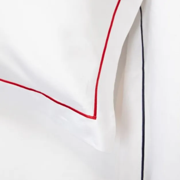 Maison Jean-Vier Lot de 2 taies d'oreiller avec broderie rouge