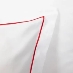 Maison Jean-Vier Lot de 2 taies d'oreiller avec broderie rouge