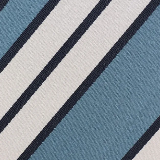 Maison Jean-Vier Nappe bleu nuit en coton à rayures