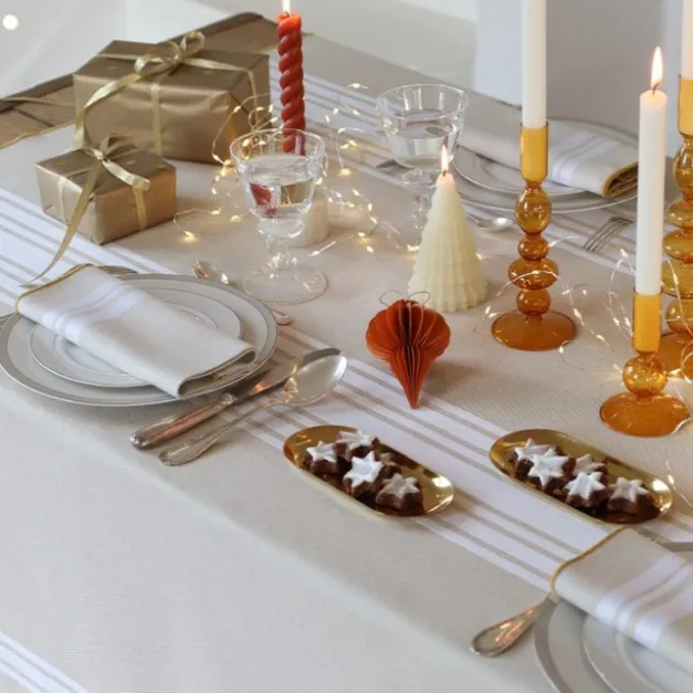 Maison Jean-Vier Nappe de table Blanc