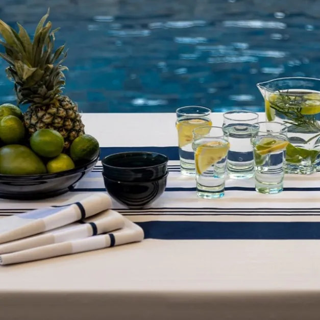 Maison Jean-Vier Nappe de table Bleu