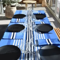 Maison Jean-Vier Nappe de table Bleu