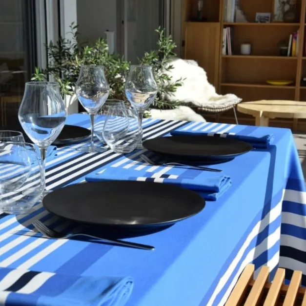 Maison Jean-Vier Nappe de table Bleu