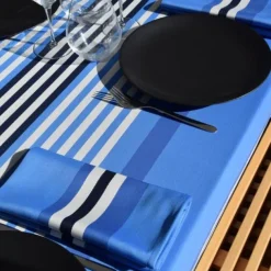 Maison Jean-Vier Nappe de table Bleu