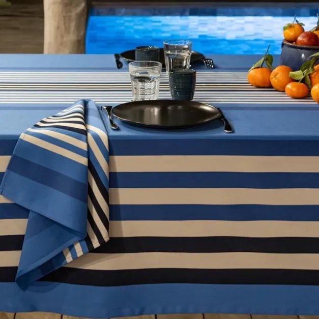 Maison Jean-Vier Nappe de table Bleu