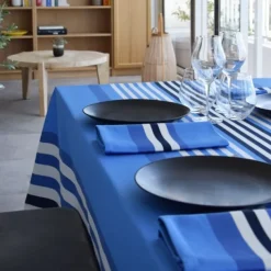 Maison Jean-Vier Nappe de table Bleu