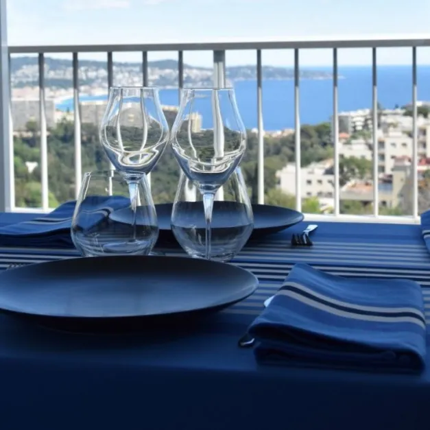 Maison Jean-Vier Nappe de table Bleu