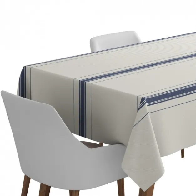 Maison Jean-Vier Nappe en coton Bleu