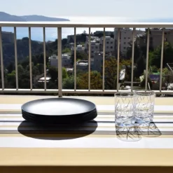 Maison Jean-Vier Nappe en coton jaune à rayures en chevrons