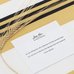 Maison Jean-Vier Nappe en coton jaune à rayures en chevrons