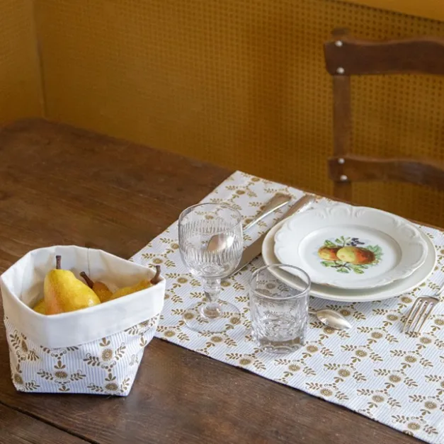 Maison Jean-Vier Panière et corbeille à pain en tissu Bleu