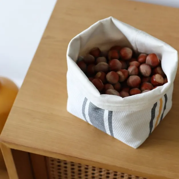 Maison Jean-Vier Panière et corbeille à pain en tissu Jaune