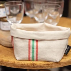 Maison Jean-Vier Panière et corbeille à pain en tissu Rouge