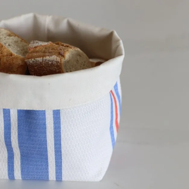Maison Jean-Vier Panière et corbeille à pain en tissu Bleu