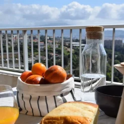 Maison Jean-Vier Panière et corbeille à pain en tissu Blanc