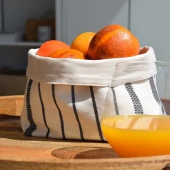 Maison Jean-Vier Panière et corbeille à pain en tissu Blanc