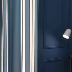 Maison Jean-Vier Rideau bleu nuit en coton à rayures