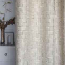 Maison Jean-Vier Rideau en Jacquard beige à motifs tissés
