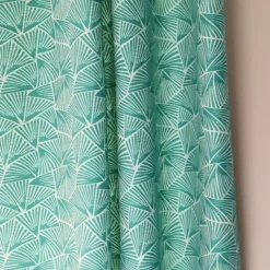 Maison Jean-Vier Rideau en Jacquard bleu turquoise à motifs