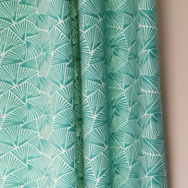 Maison Jean-Vier Rideau en Jacquard bleu turquoise à motifs