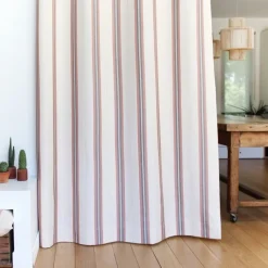 Maison Jean-Vier Rideau en lin et coton à rayures terre cuite