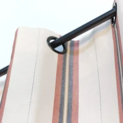 Maison Jean-Vier Rideau en lin et coton à rayures terre cuite