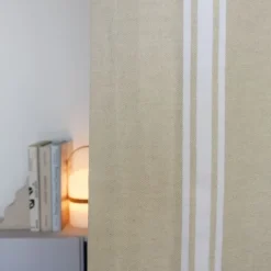 Maison Jean-Vier Rideau en lin et coton à rayures beige