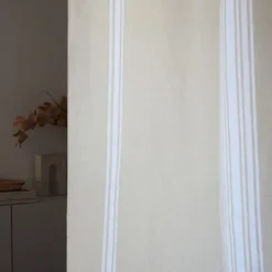 Maison Jean-Vier Rideau en lin et coton à rayures beige