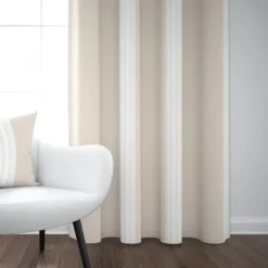 Maison Jean-Vier Rideau en lin et coton à rayures beige