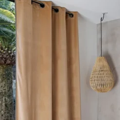 Maison Jean-Vier Rideau uni en velours uni vert forêt