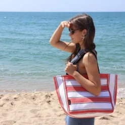 Maison Jean-Vier Sac Shopping Rouge