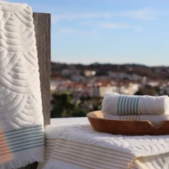 Maison Jean-Vier Serviette de bain Bleu