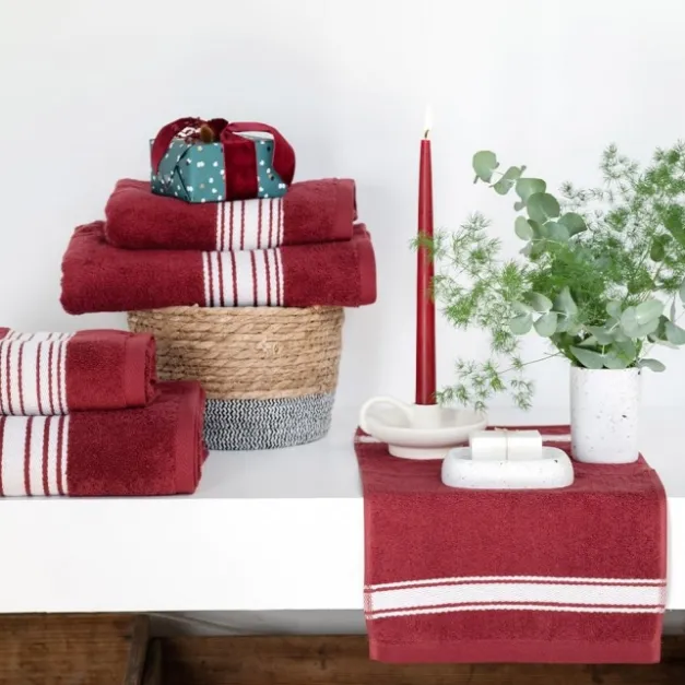 Maison Jean-Vier Serviette de bain Rouge