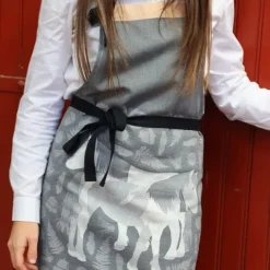 Maison Jean-Vier Tablier en Jacquard gris avec motifs pottoks