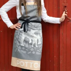 Maison Jean-Vier Tablier en Jacquard gris avec motifs pottoks