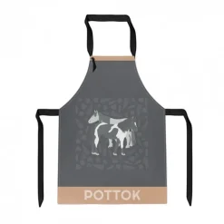 Maison Jean-Vier Tablier en Jacquard gris avec motifs pottoks